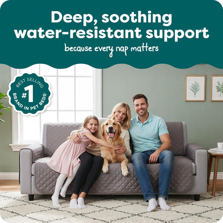 Furniture Cover for Dogs and Cats - Water-Resistant Living Room Furniture Protector for Chairs, Recliners, Loveseats, & Sofas - Multiple Colors, Sizes, & Styles